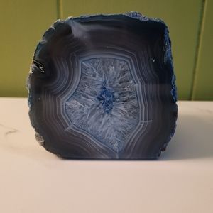New! Blue Agate Geode Candle Holder